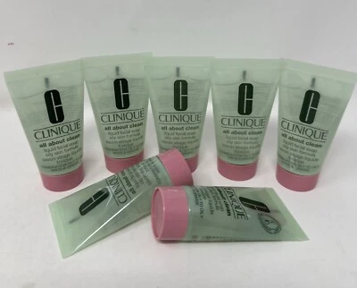 7X Clinique All About Clean Liquid Facial Soap Mild 1.0 oz/30 ml Oily Skin X184 - Image 1 of 4
