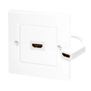 HDMI Dose 1fach Wanddose Unterputz Kabelpeitsche Ethernet 3D FullHD HDTV 4K 2160 - Bild 1 von 5
