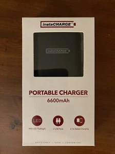 NIB instaCharge Portable Charger 6600mAh model 2 USB Parts Flashlight - Picture 1 of 2