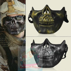 Airsoft Game Hunting Biker Ski Skull Skeleton Half Face Protect Gear Guard Mask - Picture 1 of 9