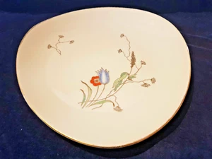 alte Mitterteich Tortenplatte ~ Wiesenblumen mit Goldrand Kuchenteller Golddekor - Bild 1 von 9