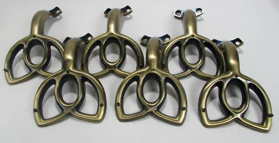 VTG Ceiling Fan Replace Blade Arms Bracket Cats Eye Brass Replacement Set of 6 - Image 1 of 4