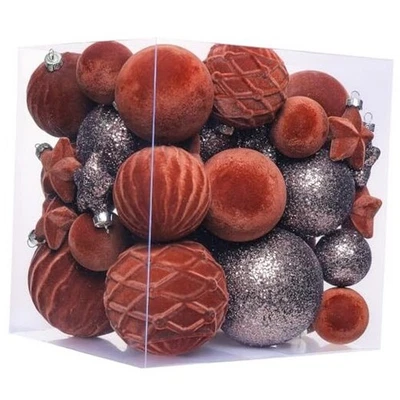 38 шт. бархатные украшения для рождественского шара, украшения для елки коричневые - Изображение 1 из 4