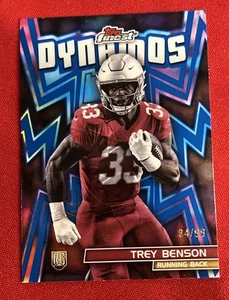 2024 Topps Finest - Dynamos Trey Benson #DYN-9 Blue Refractor /99 (RC) - Picture 1 of 8