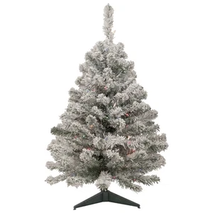 Árbol de Navidad artificial Northlight 3' medio flocado de pino Madison multi luces - Imagen 1 de 7