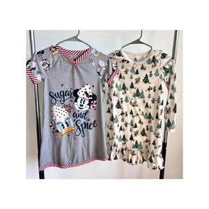 Disney parks Holiday Christmas nightgown pajamas Bundle lot size 7-8 Disneyland - Picture 1 of 9