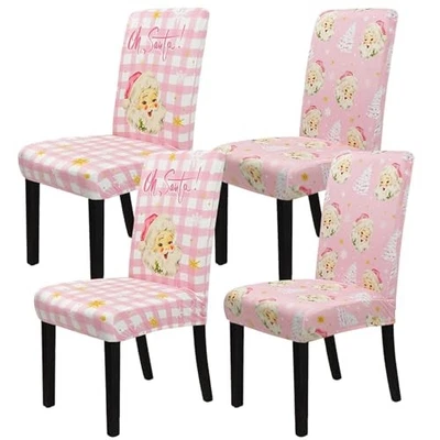 圣诞椅套圣诞老人雪花冬季均码 4 粉色圣诞老人 — 第 1/4 张图片