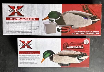 Avian-X Tip-Up Mallard Drake with Mallard Drake Surface Feeder Combo New - Image 1 of 4