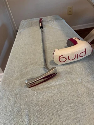 Left hand Ping GLe2 Anser Putter, barely used, headcover incl, black dot head - Image 1 of 4