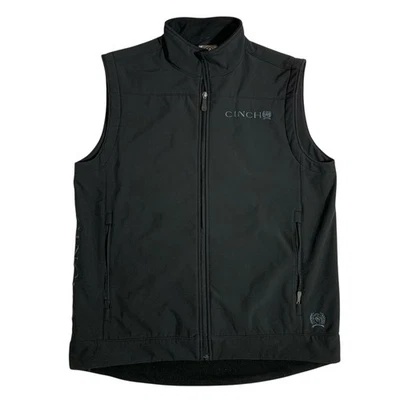 Cinch® Men's Black Solid Bonded Vest MWV1012010 Excellent Condition - Image 1 of 4