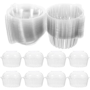 Individual Cupcake Containers, 50pcs Plastic Disposable Clear Single Cupcake ... - Picture 1 of 9