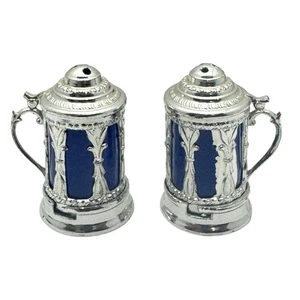 Vintage Set blau und silber Salz & Pfefferstreuer Made in Japan - Bild 1 von 9