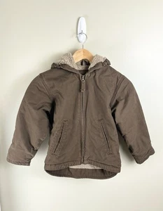 Blue Mountain Boys/Girls Full Zip Sherpa Lined Hooded Jacket Brown Kids XS (5) - Picture 1 of 11