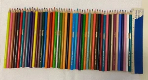 Set Of 49 Crayola Brand Pencils Almost All Are Unused - Picture 1 of 5