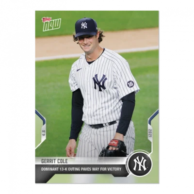 Presale 2021 Topps NOW Gerrit Cole #38 ~ New York Yankees ~ PR 399 - Image 1 of 2
