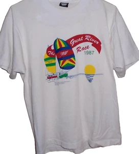 vintage 1987 Miller Beer sailing beach t shirt Large - Picture 1 of 2