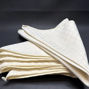 Polyester Pattern DAMASK DINNER NAPKINS 16”Cream Formal Wedding Set Of 5 - Picture 1 of 5