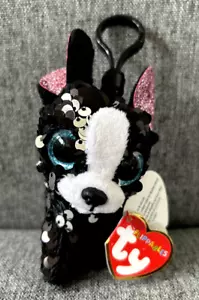 Ty Flippables Beanie Boo Keychain Key Clip, 3.5 Inch - Portia the Dog - Picture 1 of 5