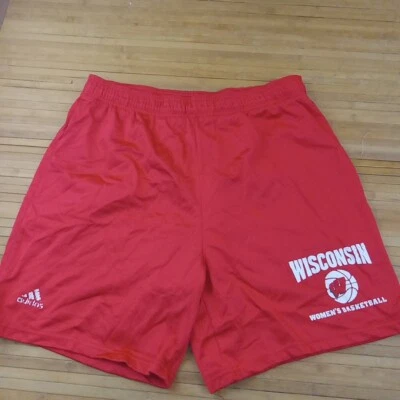Vintage 2002 Adidas Wisconsin Lady Badgers Basketball Shorts Player Issued Size - Image 1 of 4