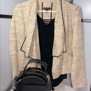 J. Crew Women's Sz 0 Cream Silk Open Drape Front Career Blazer Neutral - Picture 1 of 10