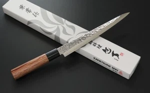 Japanisches Kanetsune Seki gehämmertes Finish DSR-1K6 Sujihiki Aufschnittmesser 210 mm - Bild 1 von 3