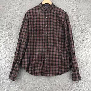 Vintage Ralph Lauren Shirt Womens 12 Red Plaid French Cuffs Hand Woven Madras* - Picture 1 of 10