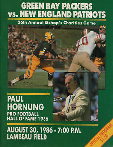 1986 Green Bay Packers vs Indy Colts program Paul Hornung Cover 8/30/86 Bishop's