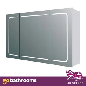 3 Door Bathroom Wall Cabinet with Lights Slim LED Bathroom Medicine Cabinet 86cm - Picture 1 of 12