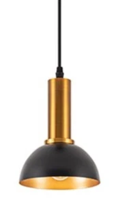 NEW Black & Gold 6" Pendant Light Modern Industrial Farmhouse Contemporary Style - Picture 1 of 5