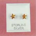 Sterling Silver - 6Mm Star Cz Topaz Earrings (Se150)