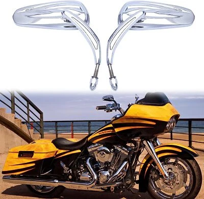 Espejos retrovisores tribales cromados para motocicleta Harley Davidson Dyna Super Glide Foto 1 de 4