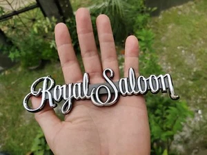 ROYAL SALOON EMBLEM BADGE FOR TOYOTA CROWN USED GENUINE 6.75" x1 PC. - Picture 1 of 8