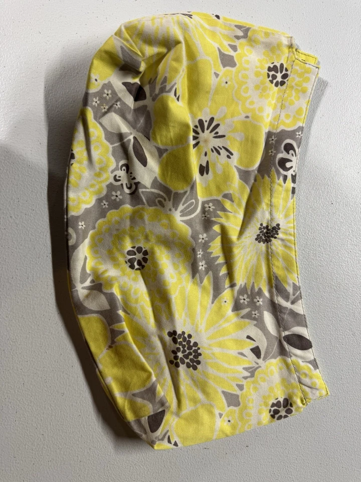 Thirty One Floral Cartera Falda Cubierta Impresionante Flor Amarillo Gris Boho Flores Foto 1 de 4