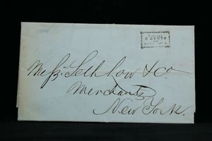 Hale & Co 1844 cubierta sin estampillas de Boston a la ciudad de Nueva York, negro coleccionar 6 centavos - Imagen 1 de 7