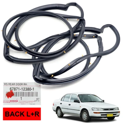 Rear Door Rubber Weatherstrip Seal For Toyota Corolla 1991 - 1995 Foto 1 de 4