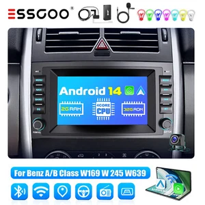 Autoradio Android 14 Carplay DAB+ GPS Für Mercedes Benz A/B-Klasse W169 KAM MIK - Bild 1 von 21