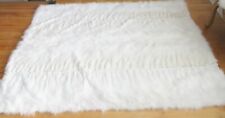 New  White Fox Fur Plate Throw Blanket Bedspread Rug