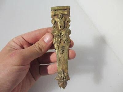 Antique Brass Ormolu Furniture Hardware Flower Mount Victorian Rococo Gilt 5.5"H - Image 1 of 4