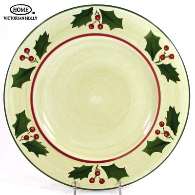 Target Home VICTORIAN HOLLY 10.5" Plato de Cena Navidad Verde Rojo Dorado Foto 1 de 4