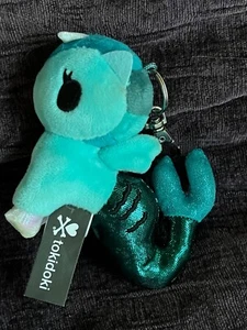 Tokidoki Aqua Blue w Glittery Tail Plush Unicorn Mermaid Backpack Hanger Decorat - Picture 1 of 7