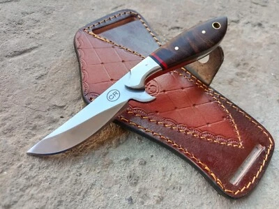 HANDFORGED CUSTOM HUNTING COWBOY SKINNER KNIFE WITH  Wooden HANDLE&SHEATH - Image 1 of 4