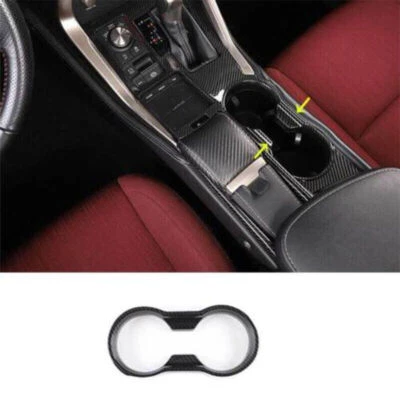 For Lexus NX300h 200t 2015-2021 Carbon Fiber Console Water Cup Holder frame Trim Foto 1 de 4