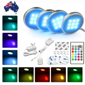 4pack LED Under Cabinet Lighting RGB Kitchen Closet Cupboard Light Display Lamp - Picture 1 of 14