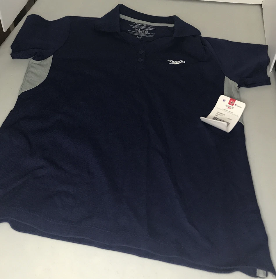 Speedo женщин темно-синий серый Tech рубашка-поло 7201312 041 размер Xs - Изображение 1 из 1