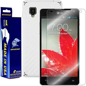 ArmorSuit LG Optimus G (Sprint) Screen Protector + White Carbon Fiber Skin USA - Picture 1 of 9