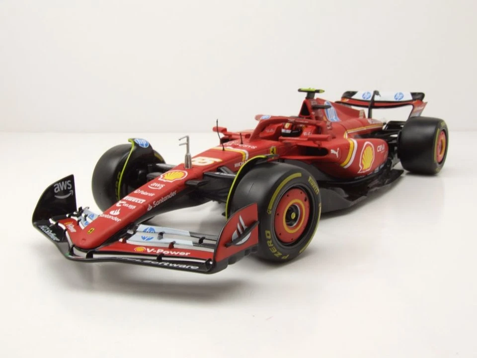 FERRARI SF-24 N.55 F1 2024 CARLOS SAINZ 1 18 Burago Formula 1 Modellino Nuovo