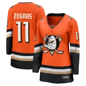 Women's Fanatics Trevor Zegras Orange Anaheim Ducks Home  Breakaway Jersey - Picture 1 of 3