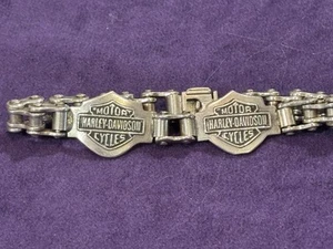 Vintage Sterling Silver 925 Harley Davidson Chain Bracelet 8” 52.1 Grams fine - Picture 1 of 10