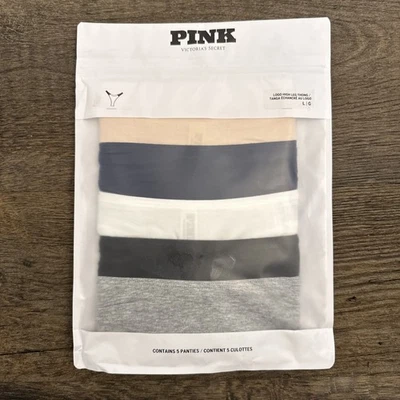 Calcinha Tanga Victoria Secret Rosa No Show Pacote com 5 Grande Multicolorida - Imagem 1 de 2