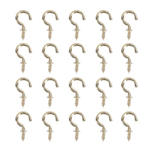 20 Pcs Wood Screw Hook Wall Hanging Hooks Large for Heavy Duty Cup - Picture 1 of 12